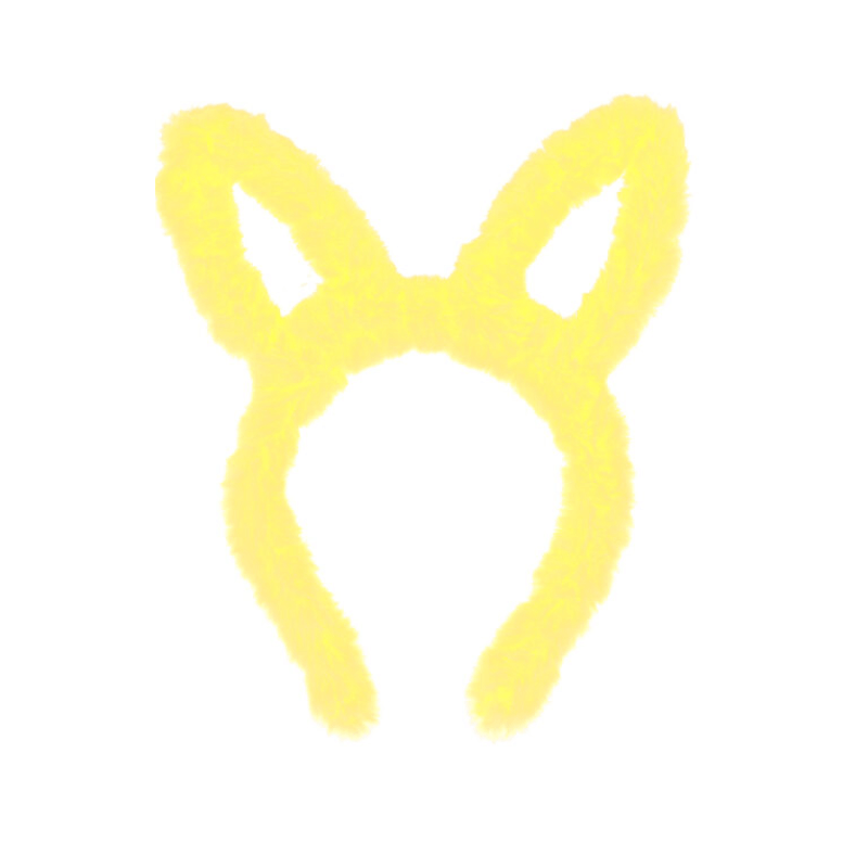 PoundFun Kids Yellow Furry Bunny Ears Headband – Easter Costume Accessory