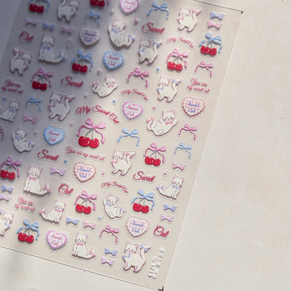 LuLuFun Studio Kitty and Bear Nail Art Stickers – DIY Manicure Decals