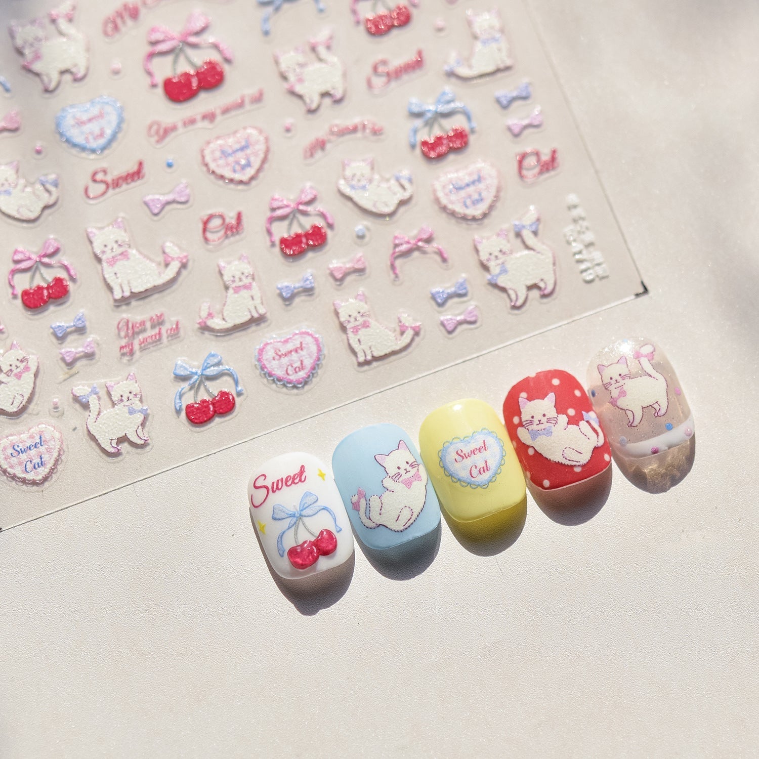 LuLuFun Studio Kitty and Bear Nail Art Stickers – DIY Manicure Decals