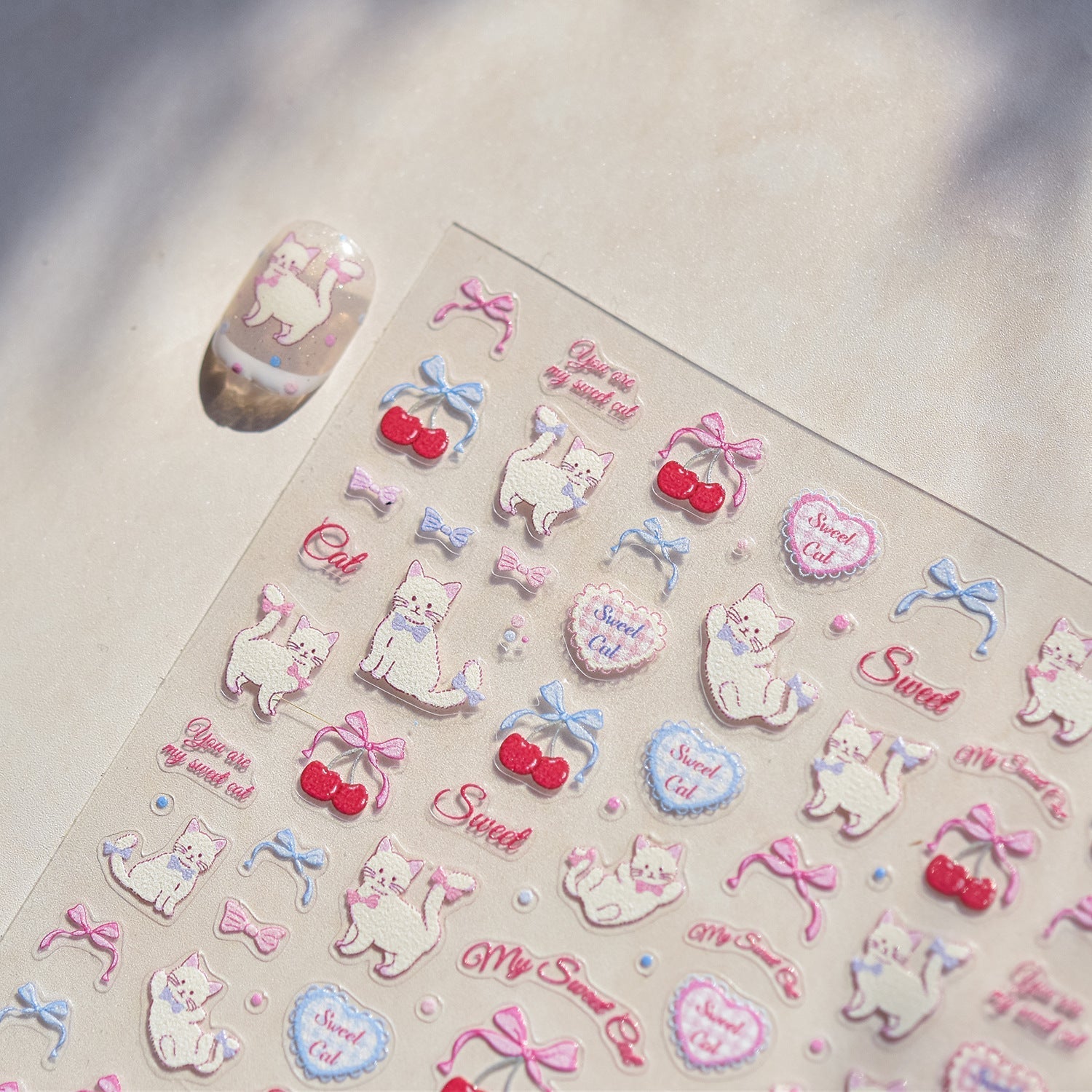 LuLuFun Studio Kitty and Bear Nail Art Stickers – DIY Manicure Decals
