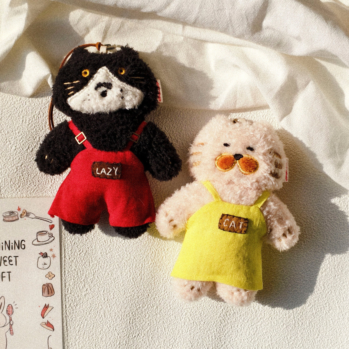 LuLuFun Studio Bellin Kitty Plush Toy – White Tuxedo Cat Bag Charm