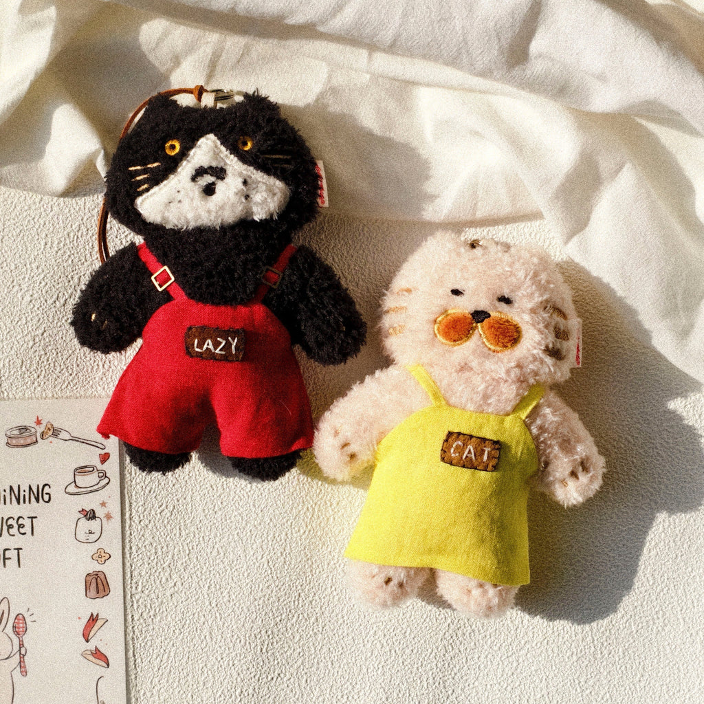 LuLuFun Studio George Kitty Tuxedo Cat Plush Bag Charm - Soft Kawaii Toy