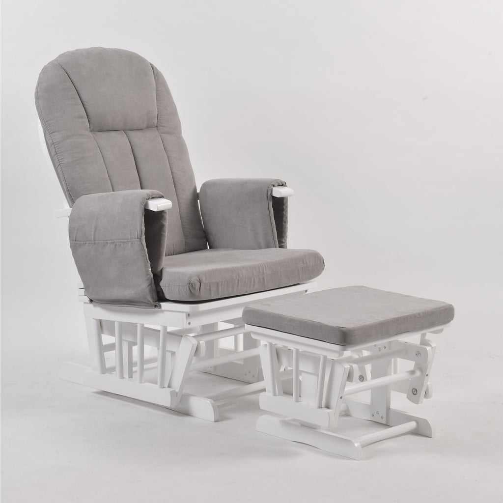 Nursing Chair and Footstool - Mothercare Best Seller - White/Grey