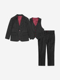 SUITLAB London Boys Black Striped 3 Piece Tuxedo Suit Set