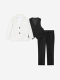 SUITLAB London Boys White 3 Piece Tuxedo Suit Set in Viscose Blend