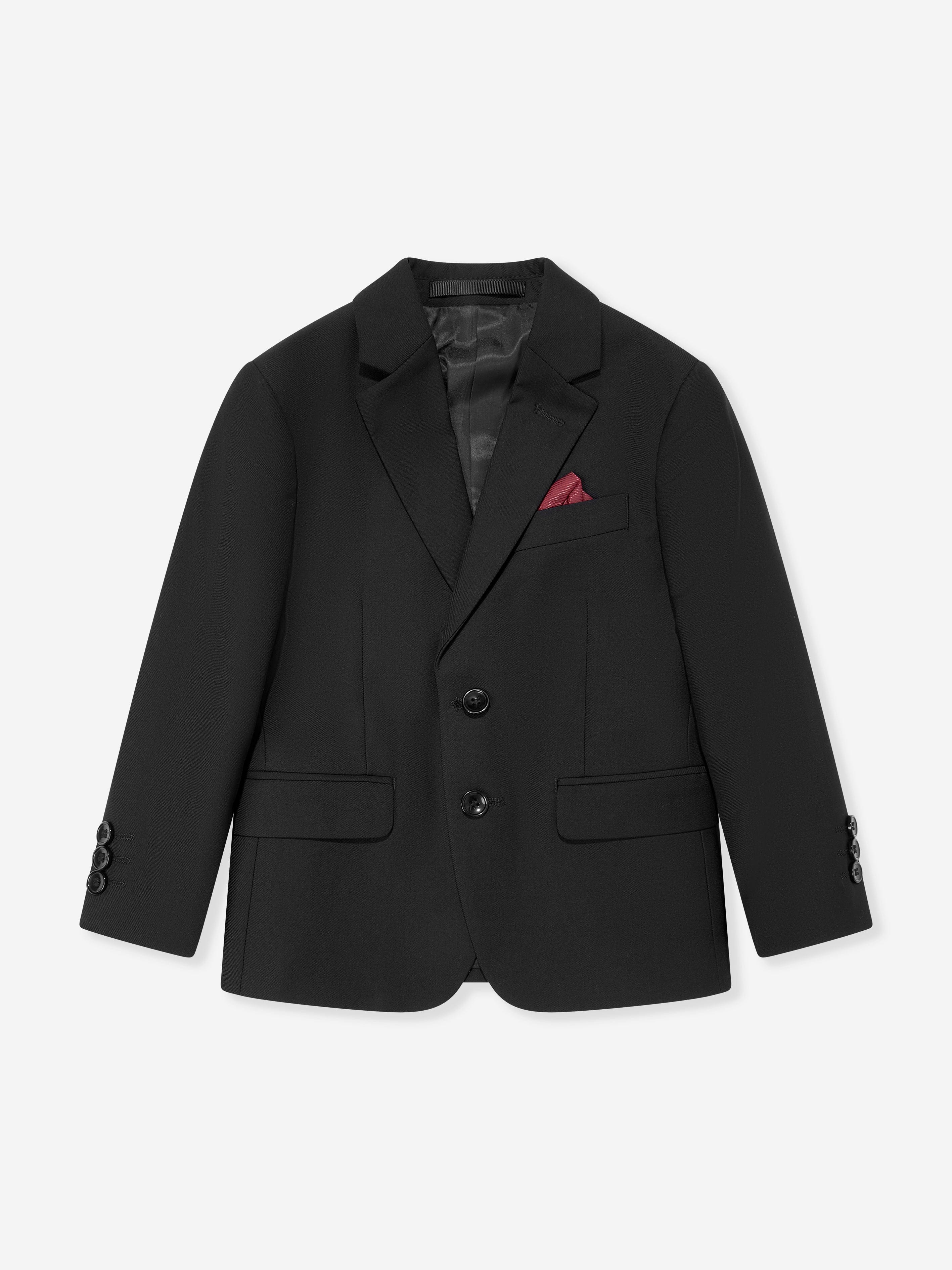 SUITLAB London Boys 7-Piece Formal Suit Set in Black – Viscose Blend