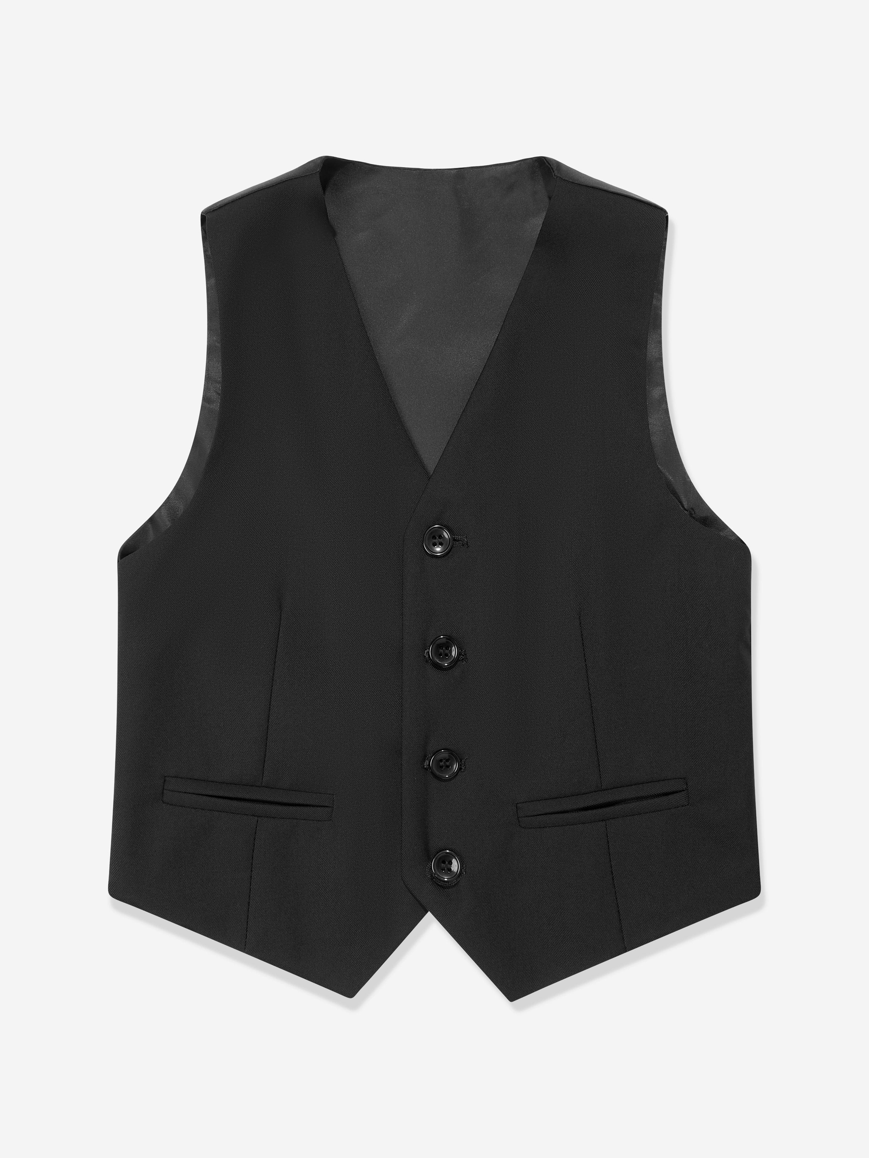 SUITLAB London Boys 7-Piece Formal Suit Set in Black – Viscose Blend