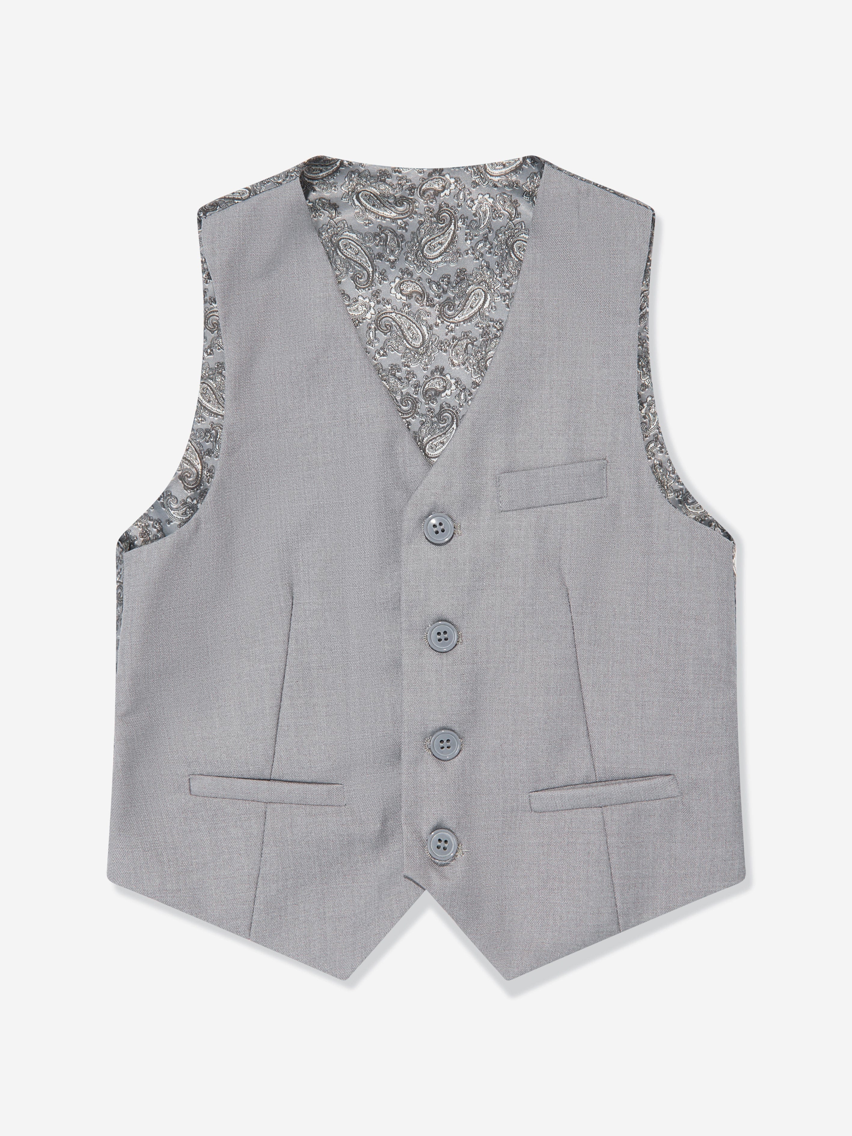 SUITLAB London Boys 7 Piece Grey Suit Set - Viscose Blend Formalwear