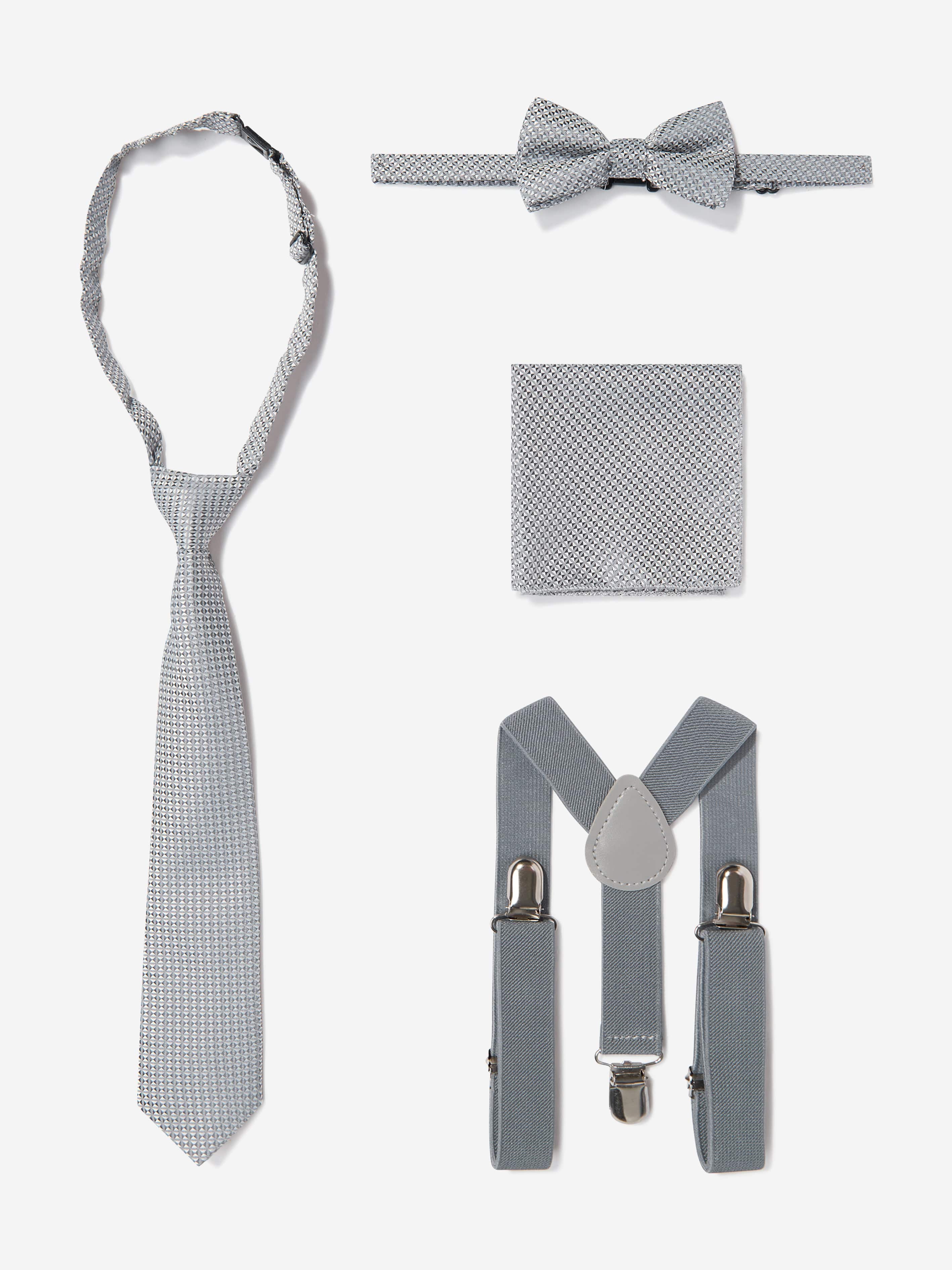 SUITLAB London Boys 7 Piece Grey Suit Set - Viscose Blend Formalwear
