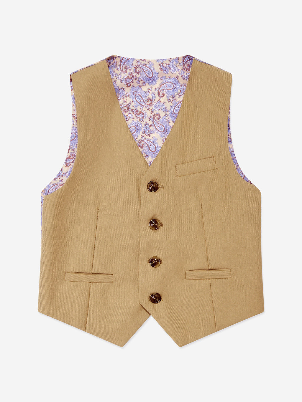 SUITLAB London Boys 7-Piece Formal Suit Set in Beige Viscose