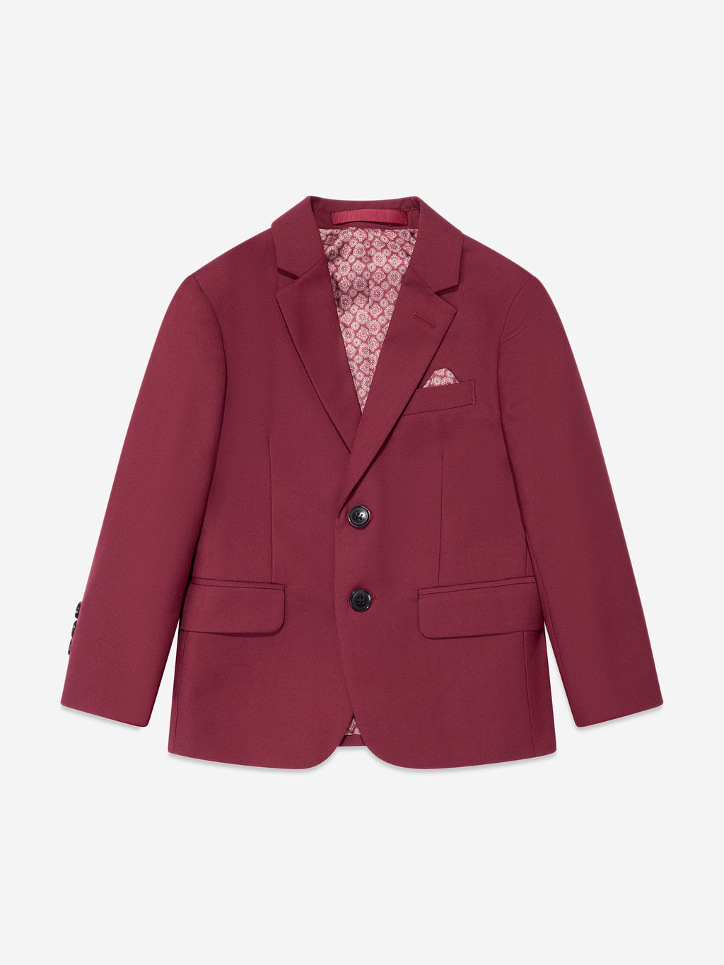 SUITLAB London Boys 7-Piece Formal Suit Set in Burgundy Red Viscose