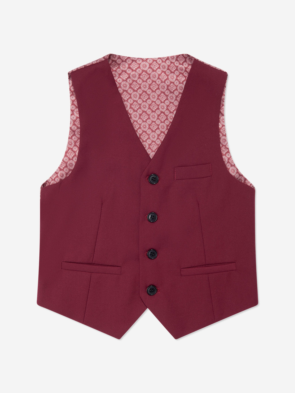 SUITLAB London Boys 7-Piece Formal Suit Set in Burgundy Red Viscose