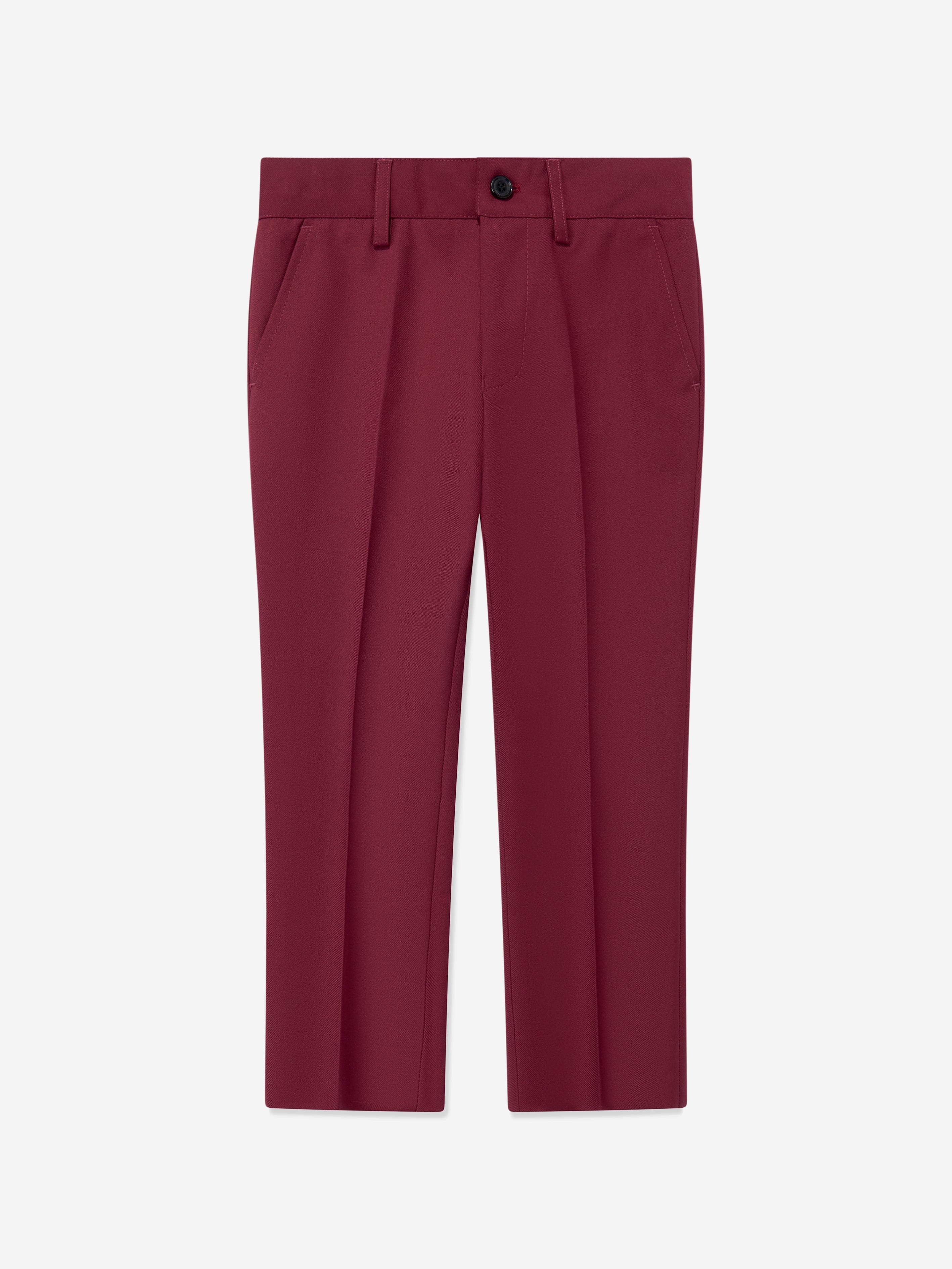 SUITLAB London Boys 7-Piece Formal Suit Set in Burgundy Red Viscose