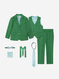 SUITLAB London Boys 7 Piece Suit Set in Green - Viscose Blend