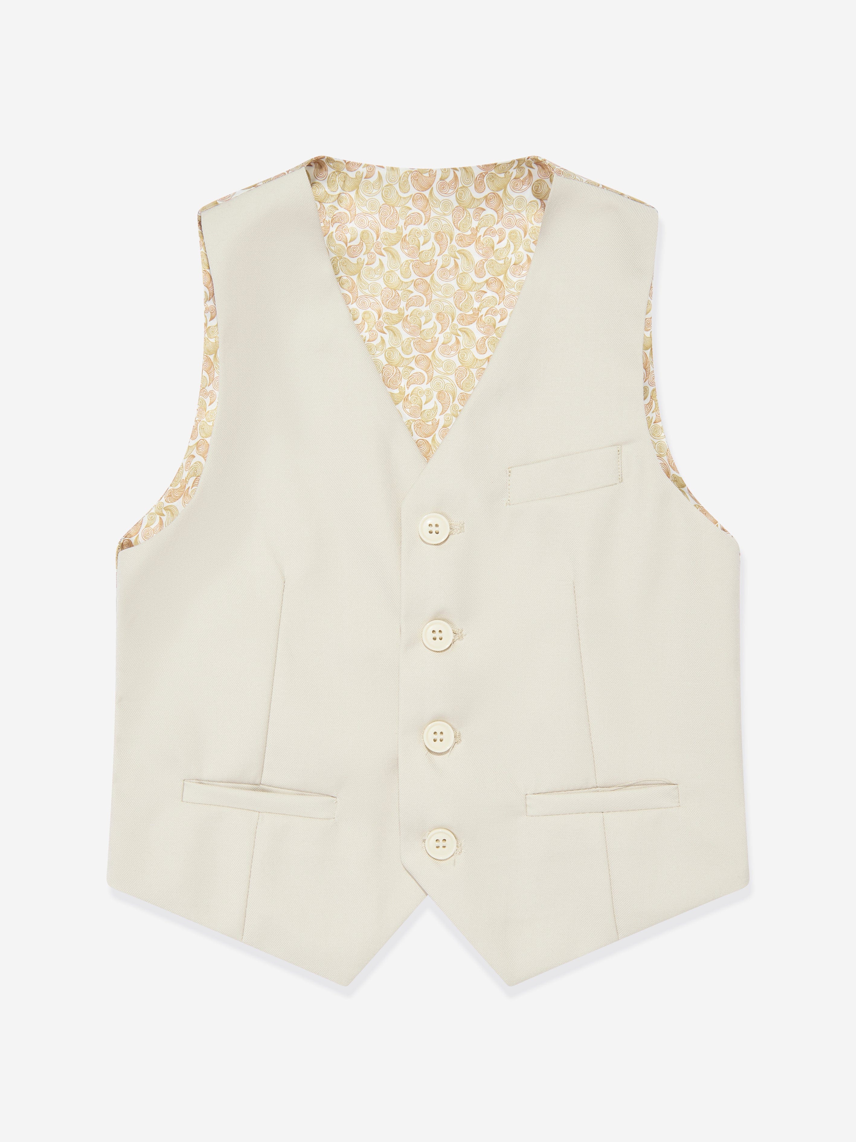 SUITLAB London Boys 7-Piece Beige Viscose Blend Formal Suit Set