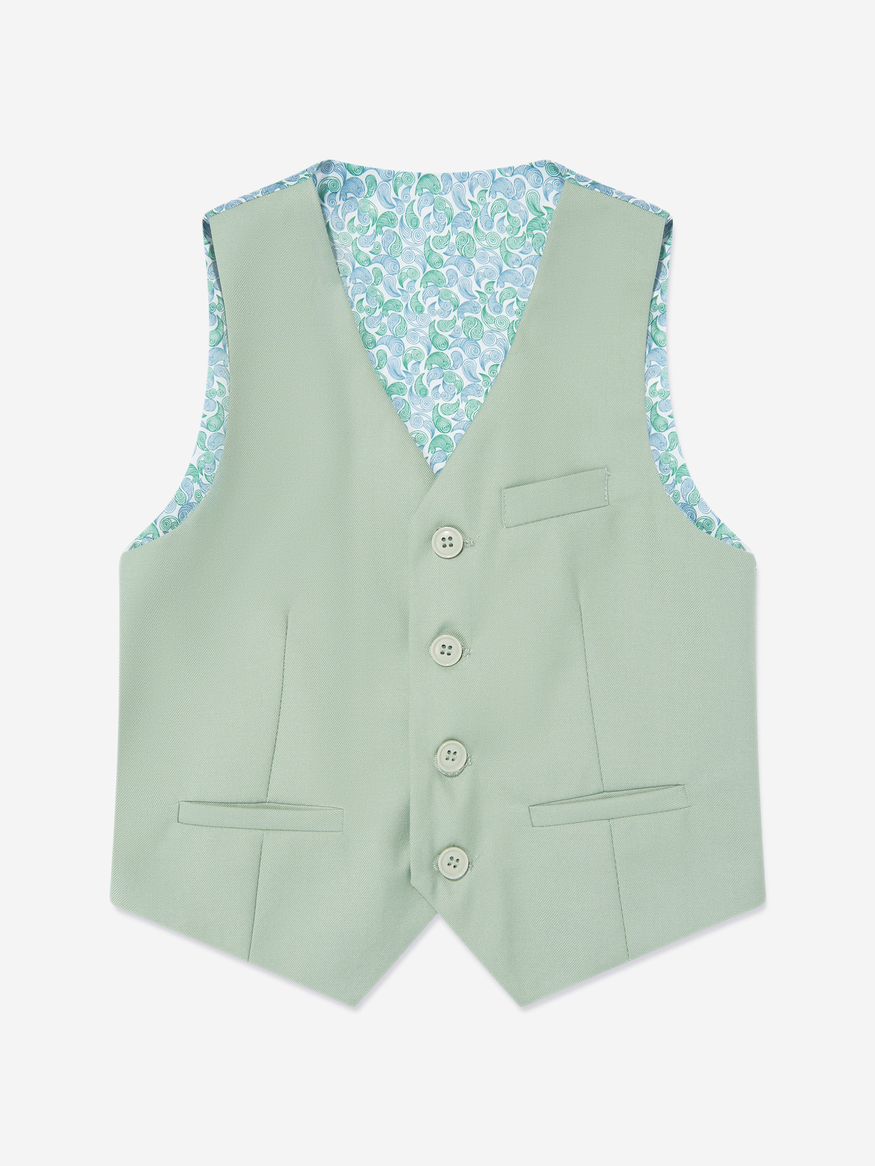 SUITLAB London Boys 7-Piece Suit Set in Avocado Green Viscose