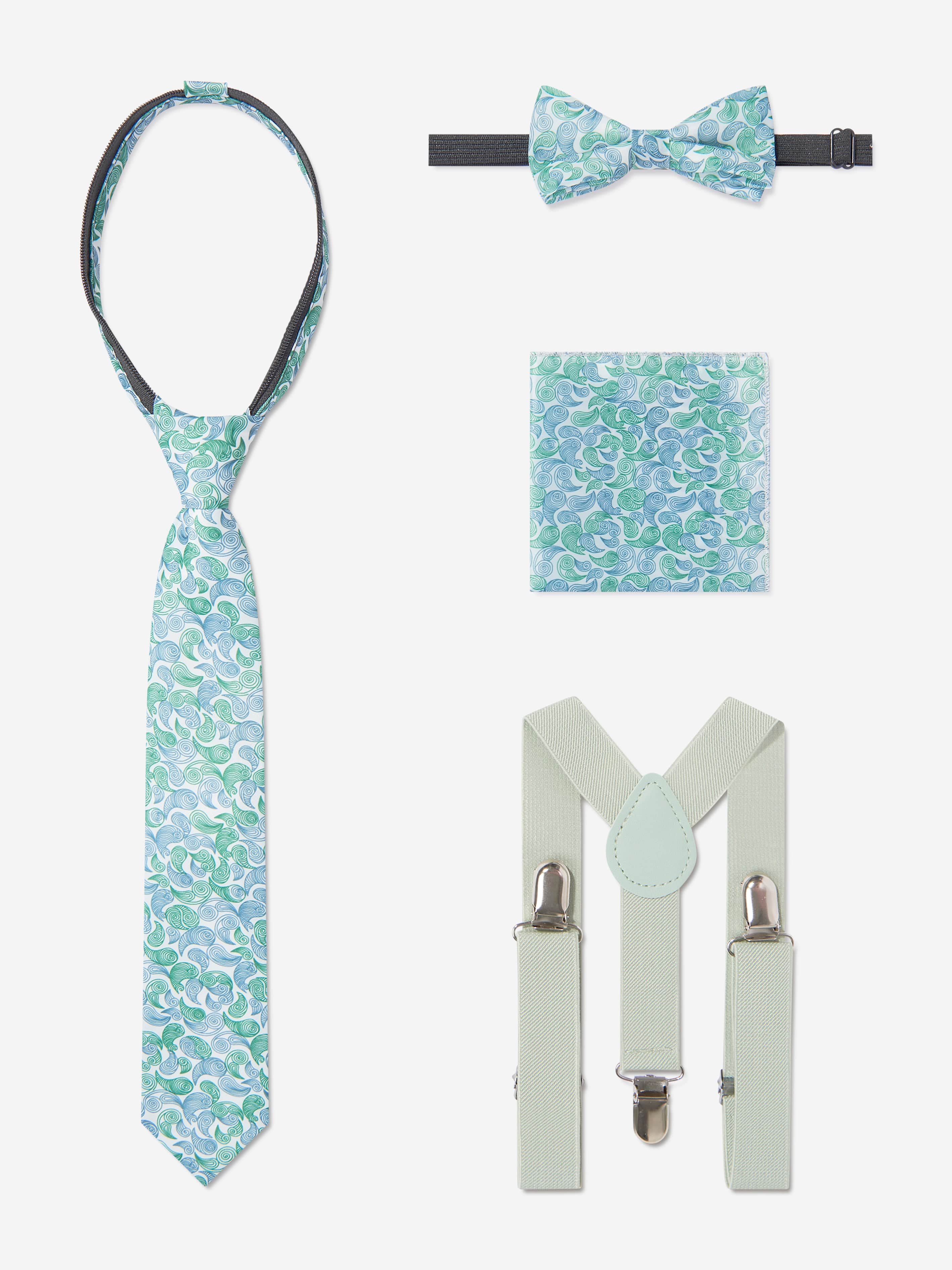 SUITLAB London Boys 7-Piece Suit Set in Avocado Green Viscose