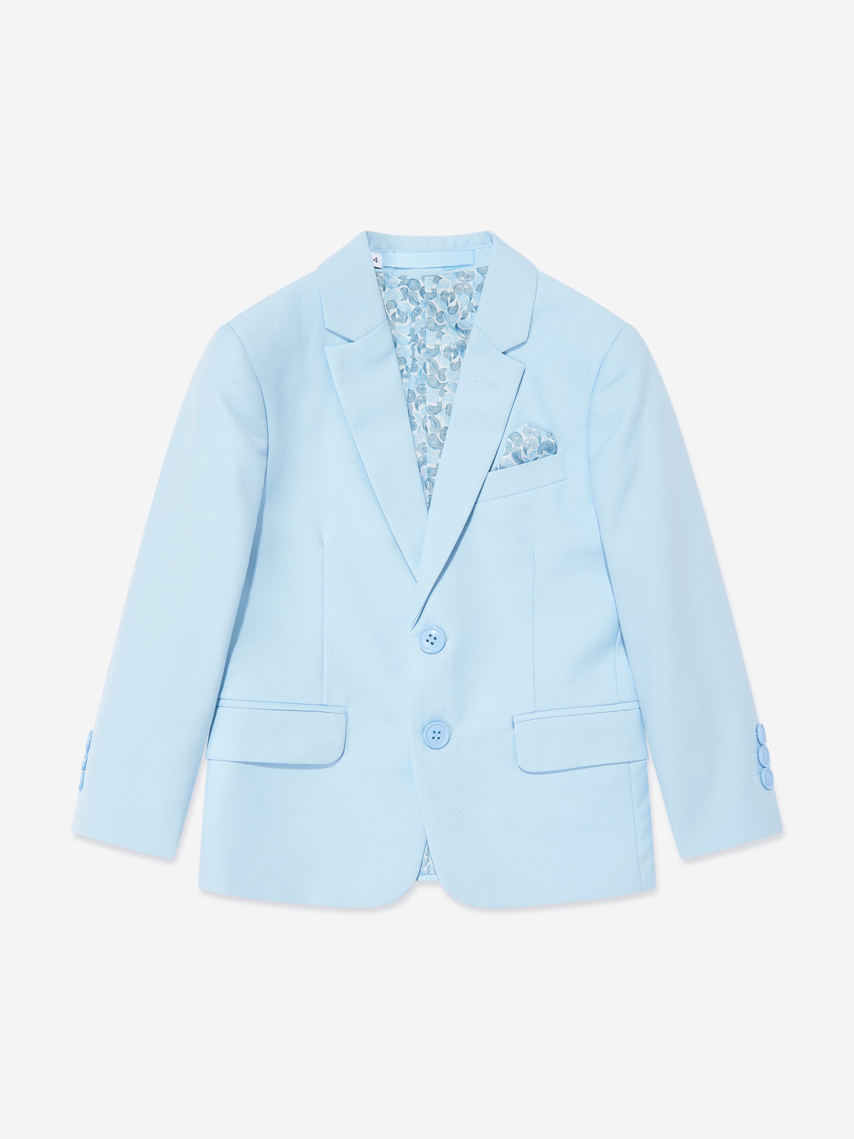 SUITLAB London Boys 7-Piece Sky Blue Suit Set with Accessories