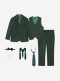 SUITLAB London Boys 7-Piece Hunter Green Suit Set with Suit Bag