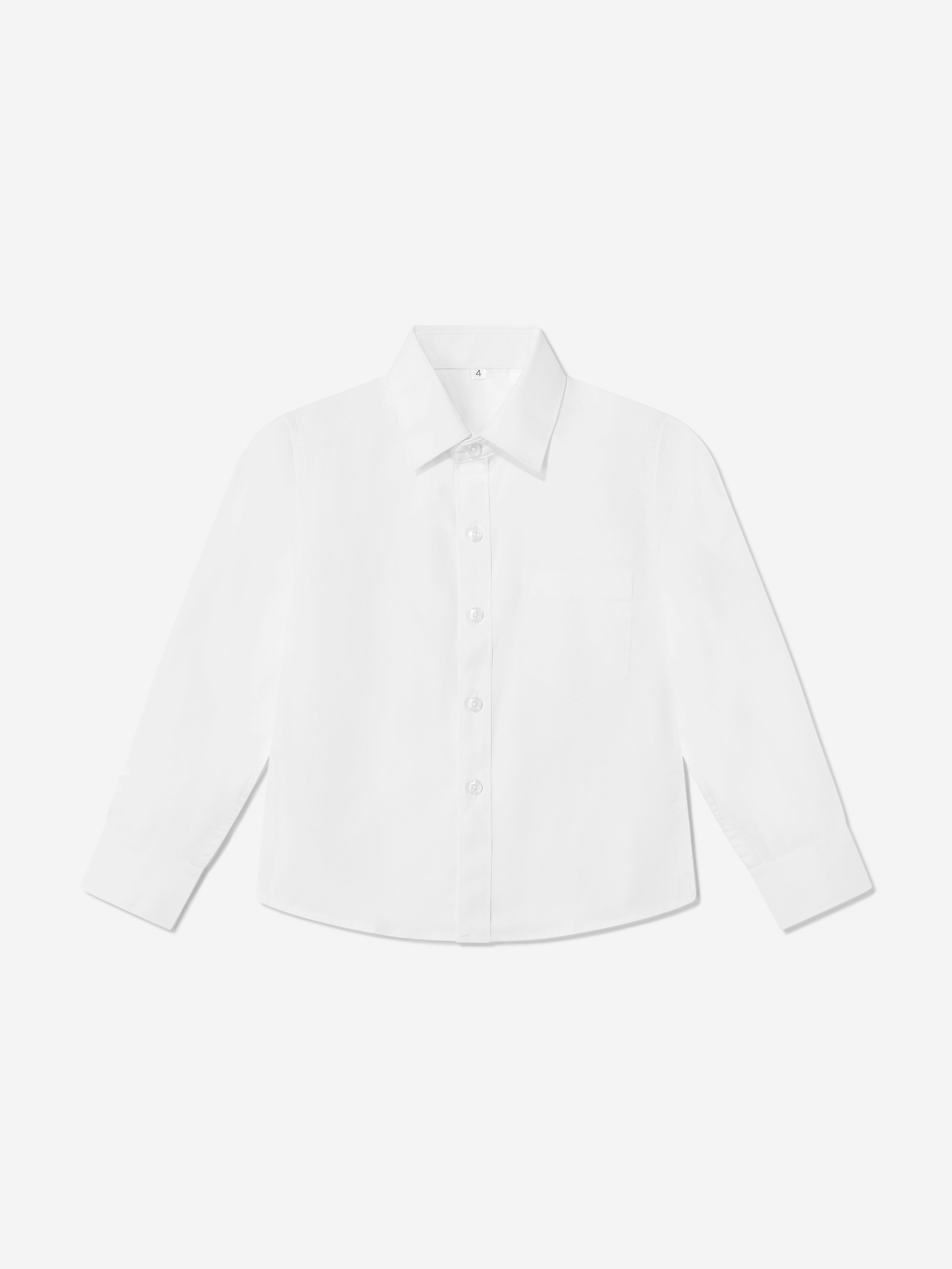 SUITLAB Boys White Cotton Poplin Long Sleeve Shirt | Childsplay Clothing