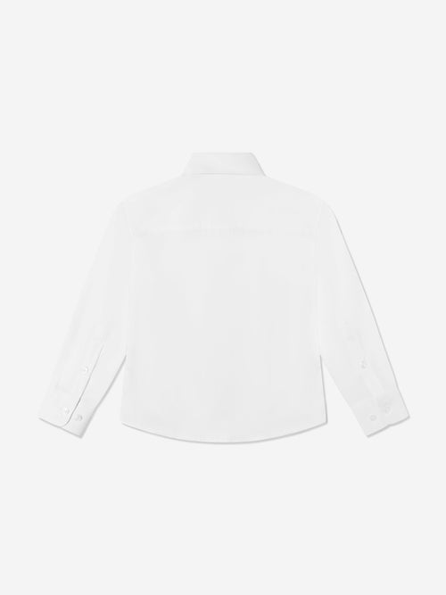 SUITLAB Boys White Cotton Poplin Long Sleeve Shirt | Childsplay Clothing