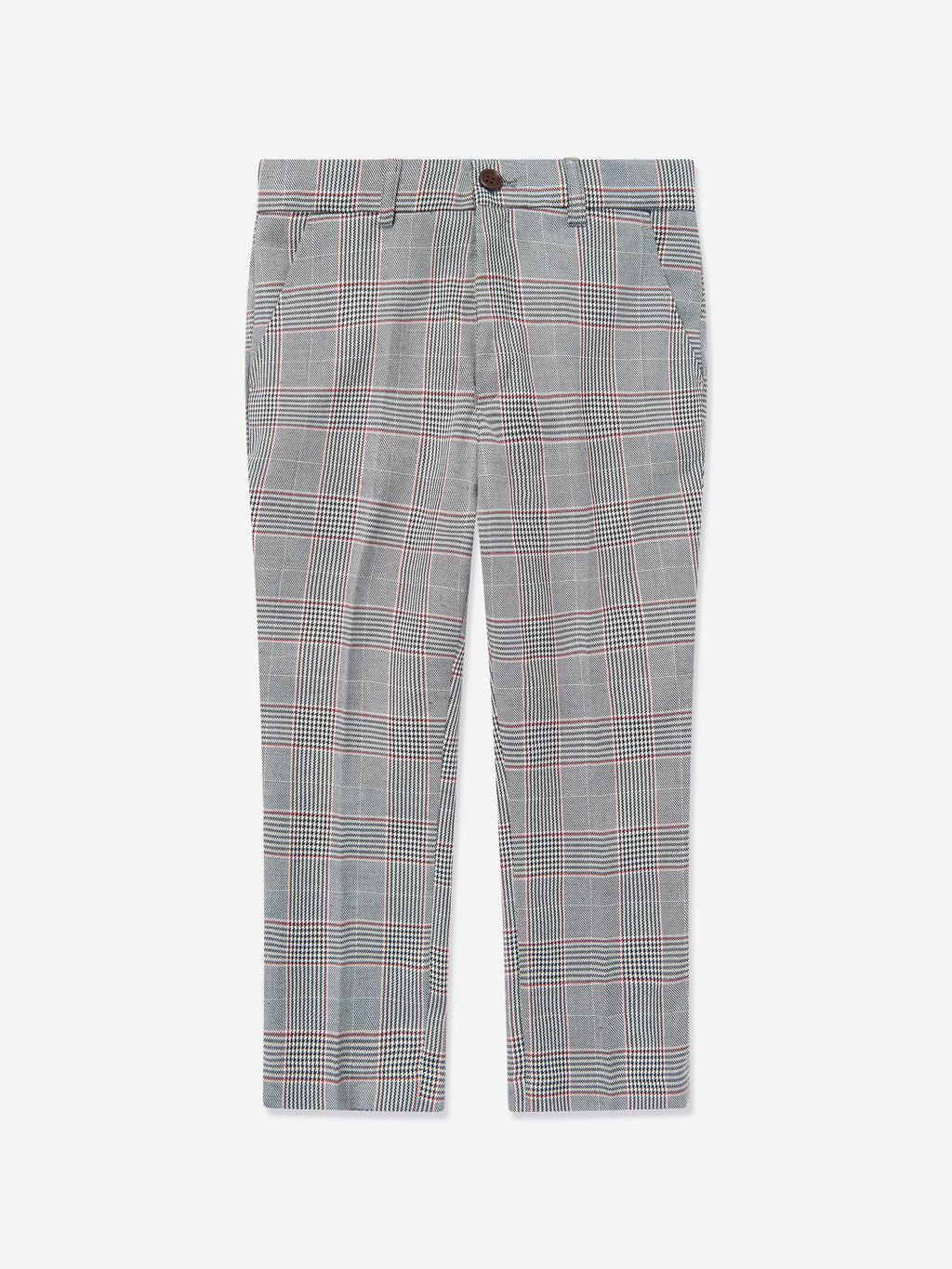 SUITLAB London Boys Grey Checked 3 Piece Suit Set - Dogtooth Print