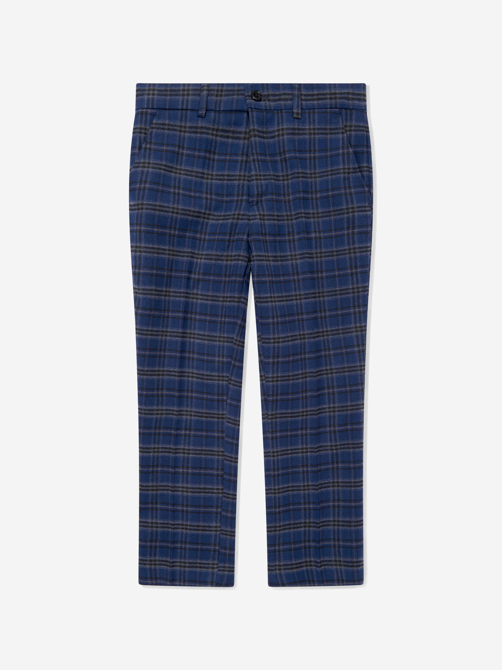 SUITLAB London Boys Navy Checked 3 Piece Suit Set | Plaid Viscose Blend