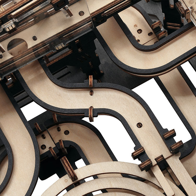 ROKR Marble Night City 3D Wooden Puzzle - Mechanical Marble Run Kit