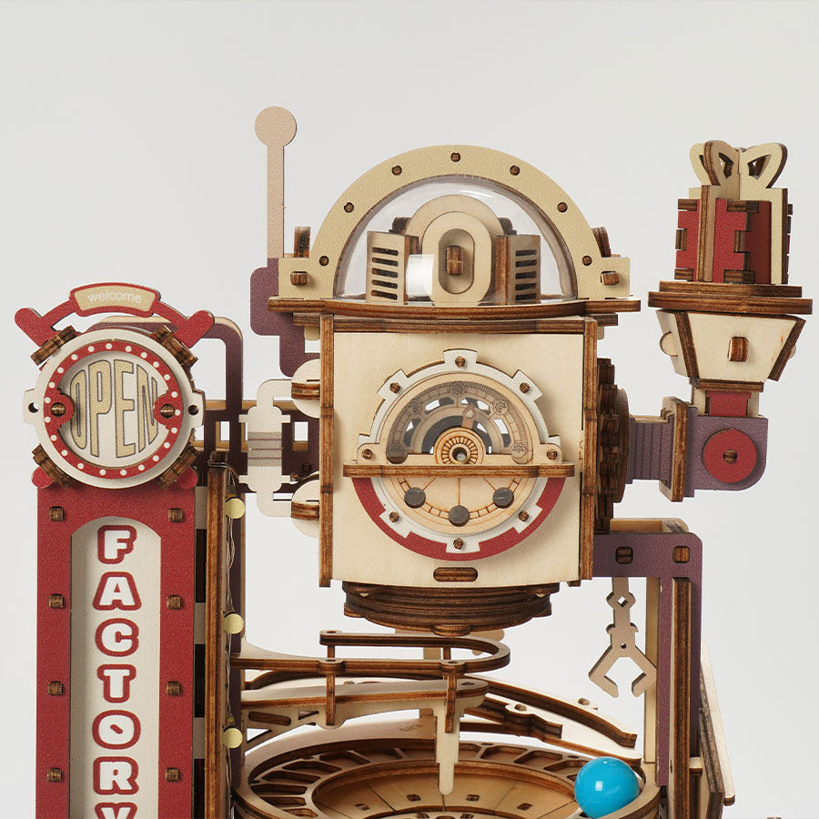 ROKR Marble Run Chocolate Factory – 3D Wooden Puzzle DIY Kit (420 Pcs)