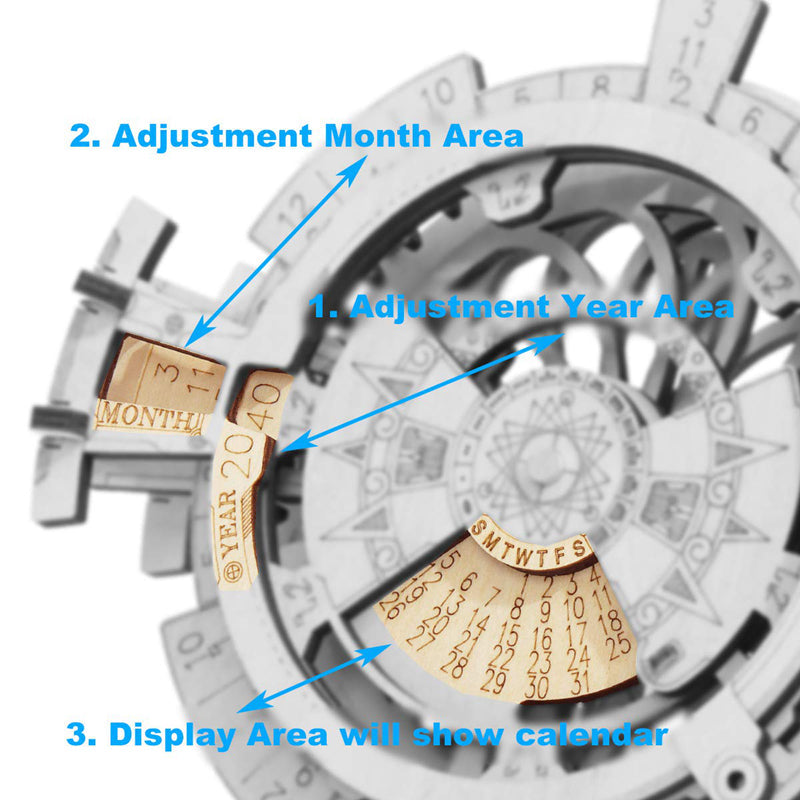 Snaps Perpetual Calendar – DIY 3D Wooden Puzzle Mechanical Desk Decor