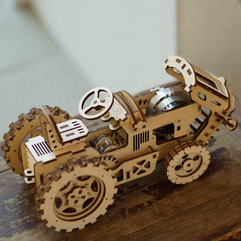 Snaps Tractor 3D Wooden Puzzle – Mechanical DIY Model Kit (135 Pcs)