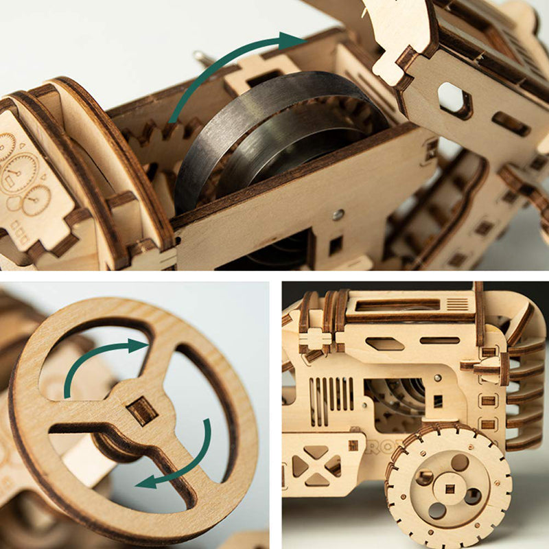Snaps Tractor 3D Wooden Puzzle – Mechanical DIY Model Kit (135 Pcs)