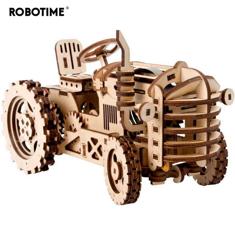 Snaps Tractor 3D Wooden Puzzle – Mechanical DIY Model Kit (135 Pcs)