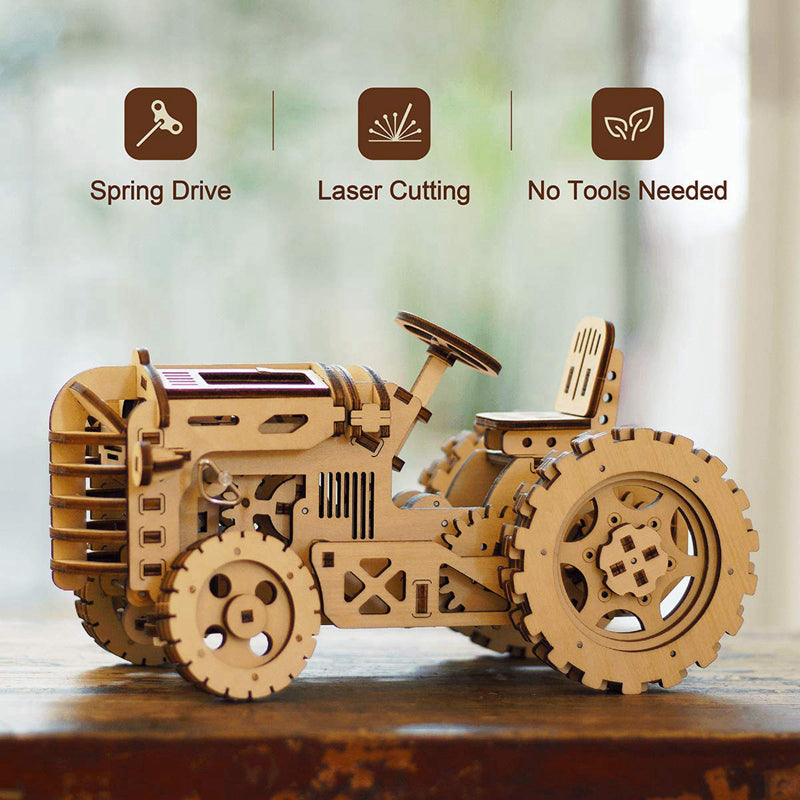 Snaps Tractor 3D Wooden Puzzle – Mechanical DIY Model Kit (135 Pcs)