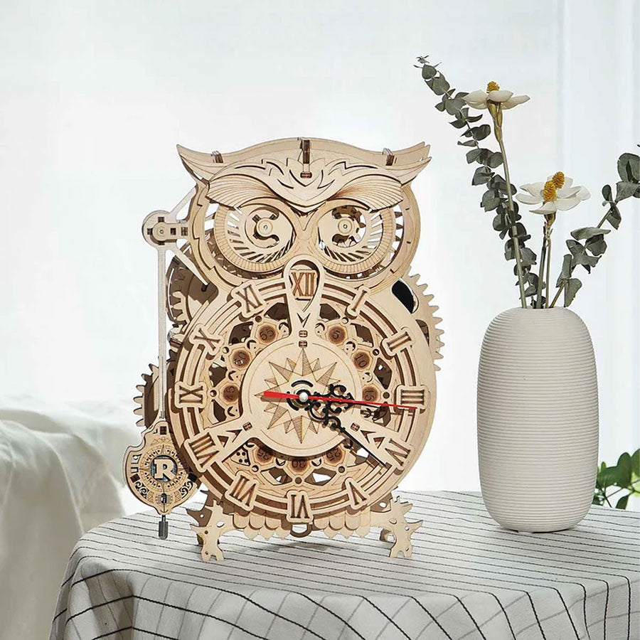 Snaps Owl 3D Wooden Puzzle Clock – Mechanical Gear DIY Model Kit