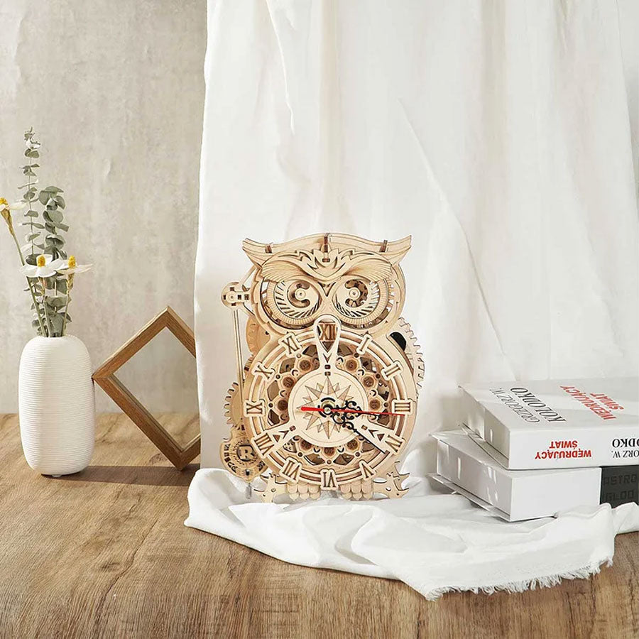 Snaps Owl 3D Wooden Puzzle Clock – Mechanical Gear DIY Model Kit