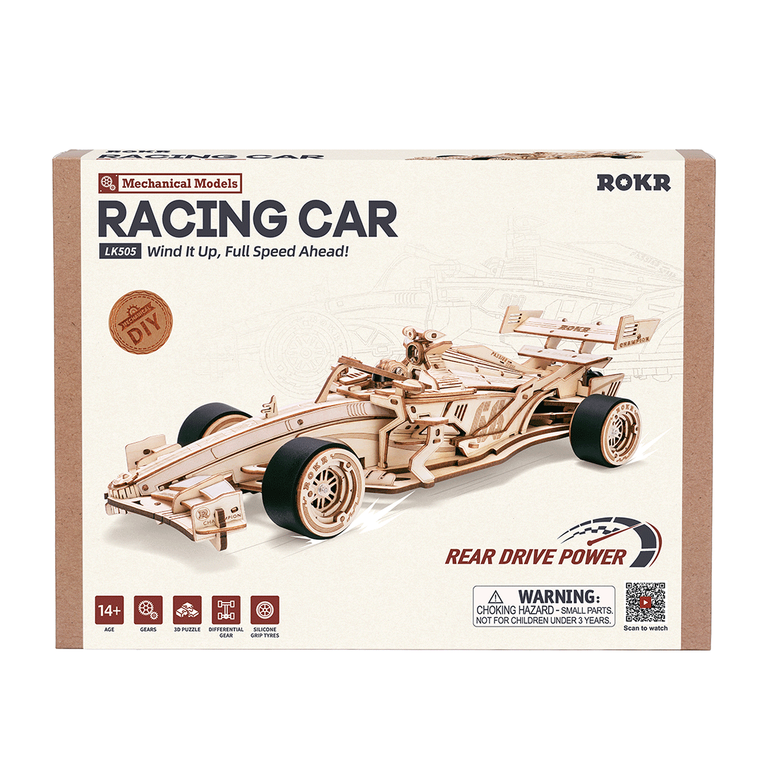 Snaps ROKR F1 Racing Car LK505 – 3D Wooden Puzzle Model Kit for Adults