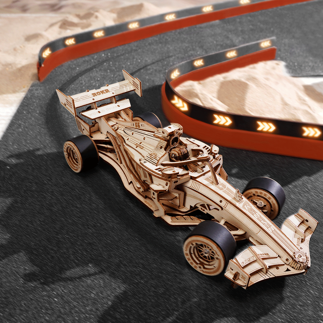Snaps ROKR F1 Racing Car LK505 – 3D Wooden Puzzle Model Kit for Adults