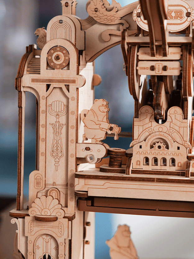 ROKR Classic Printing Press 3D Wooden Puzzle - DIY Mechanical Model Kit