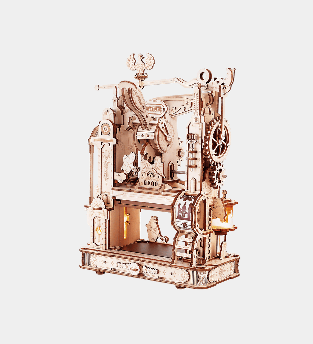 ROKR Classic Printing Press 3D Wooden Puzzle - DIY Mechanical Model Kit