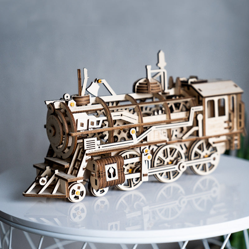 Snaps ROKR Steam Locomotive 3D Wooden Puzzle - Mechanical Train Kit