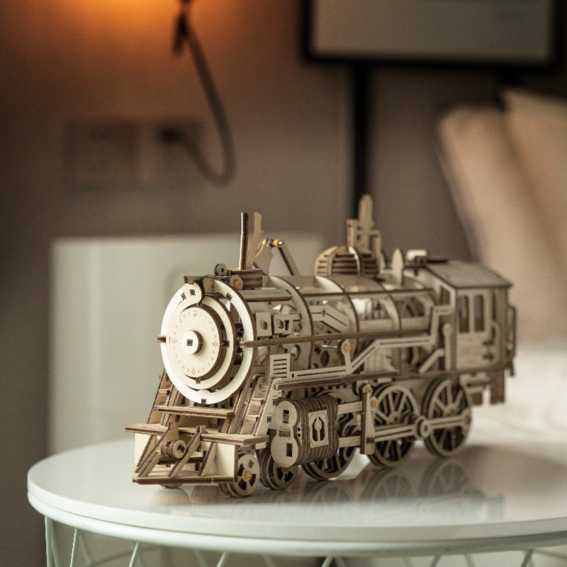 Snaps ROKR Steam Locomotive 3D Wooden Puzzle - Mechanical Train Kit