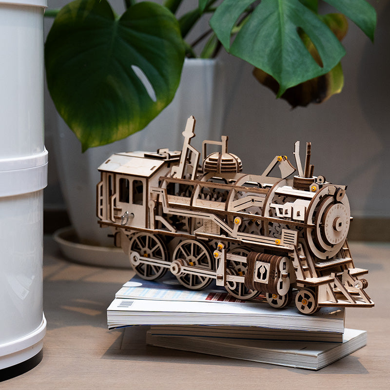 Snaps ROKR Steam Locomotive 3D Wooden Puzzle - Mechanical Train Kit