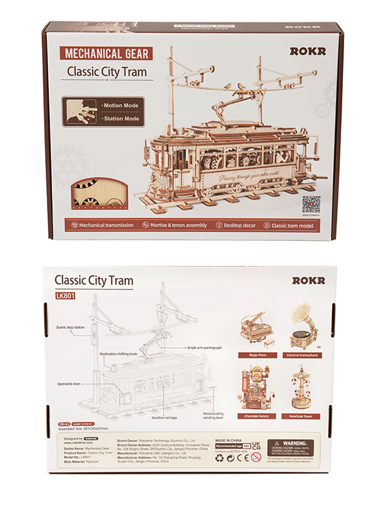 Snaps City Tram 28 Lisbon Model Kit – 3D Wooden Mechanical Puzzle