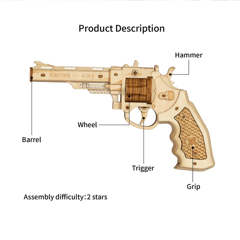 Snaps Corsac M60 Wooden Model Kit – DIY Rubber Band Gun Puzzle