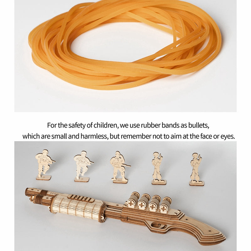 Snaps Terminator M870 Wooden Model Kit – DIY Rubber Band Gun Puzzle