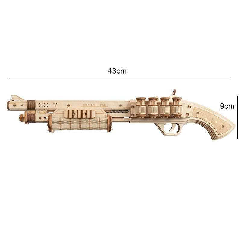 Snaps Terminator M870 Wooden Model Kit – DIY Rubber Band Gun Puzzle