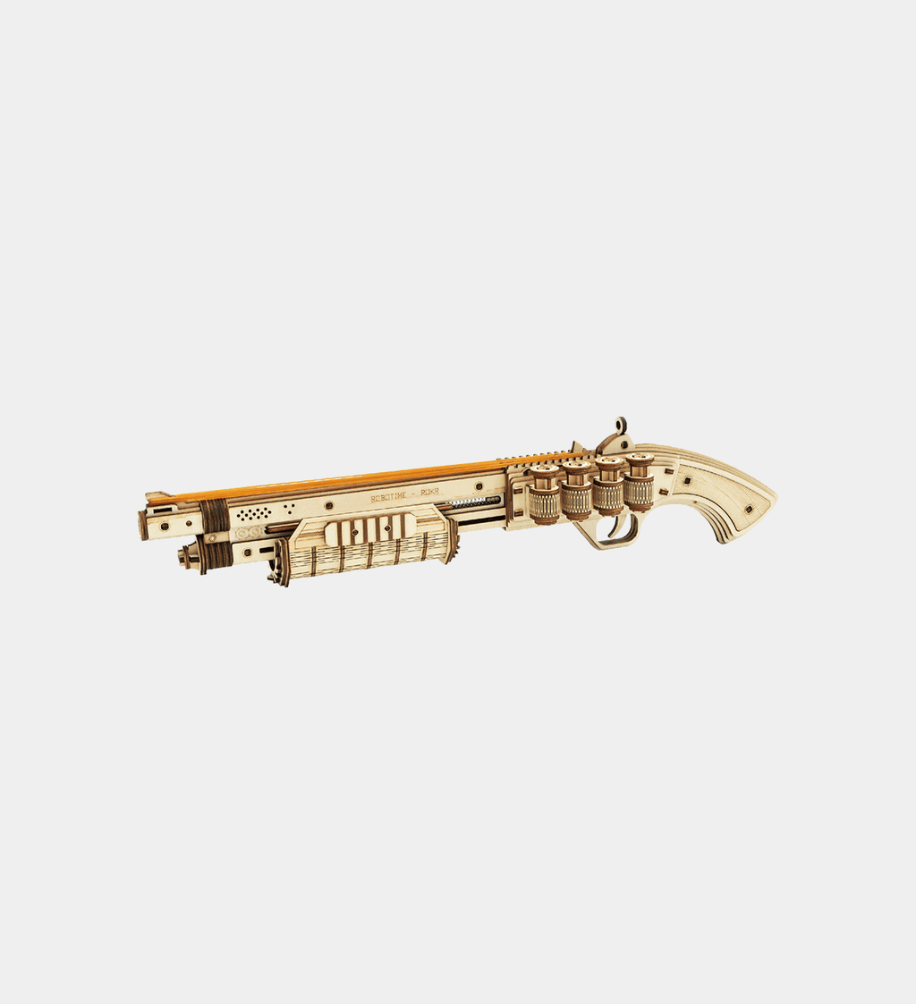 Snaps Terminator M870 Wooden Model Kit – DIY Rubber Band Gun Puzzle