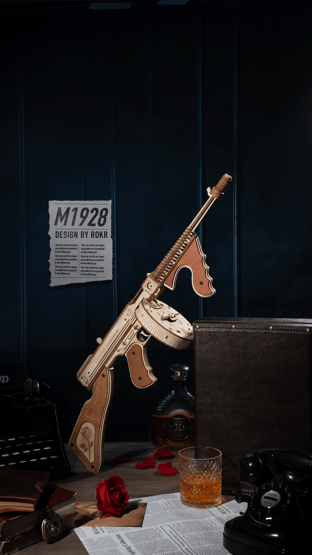 Snaps Thompson Submachine Gun 3D Wooden Puzzle Model Kit - 275 Pcs