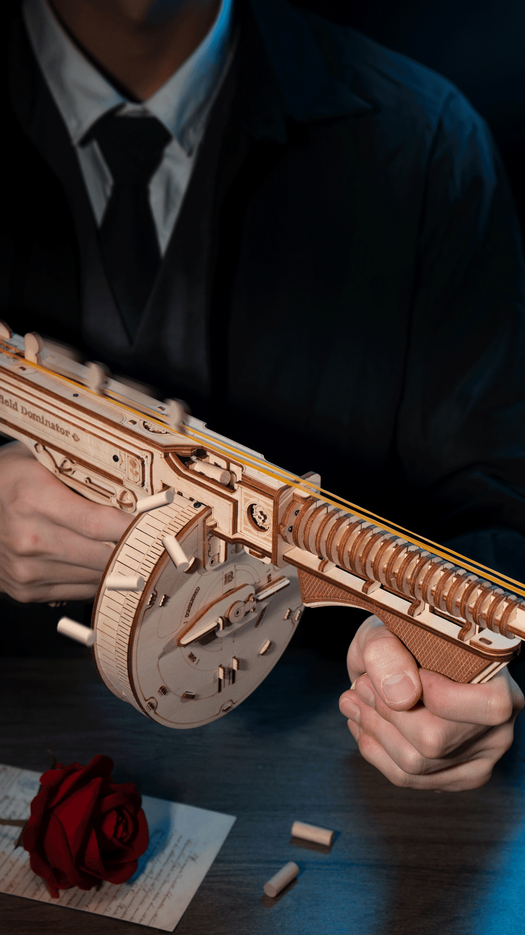 Snaps Thompson Submachine Gun 3D Wooden Puzzle Model Kit - 275 Pcs